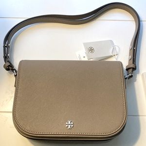 New with a tags Tory Burch Emerson Crossbody Handbag in Gray Heron